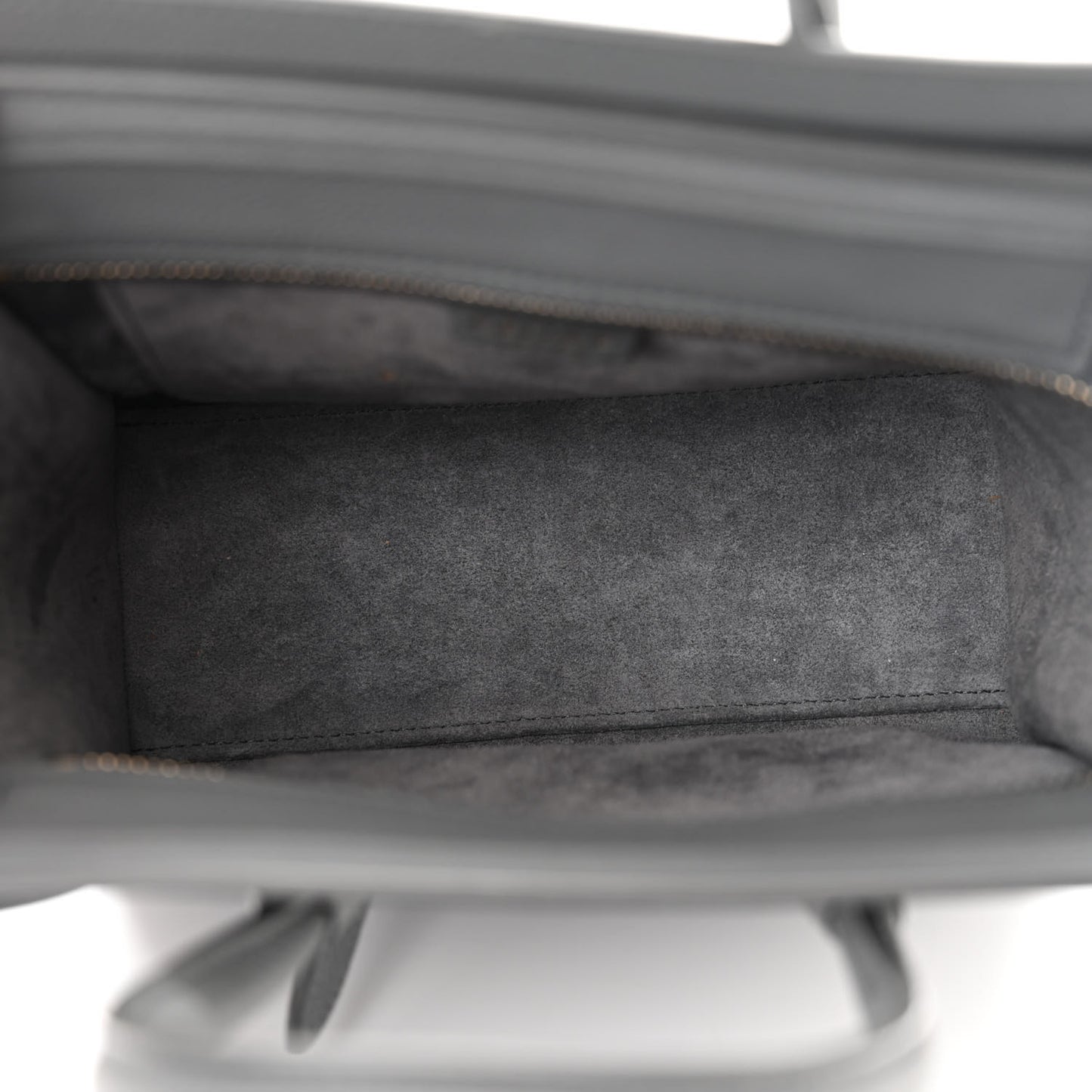 Drummed Calfskin Nano Luggage Kohl