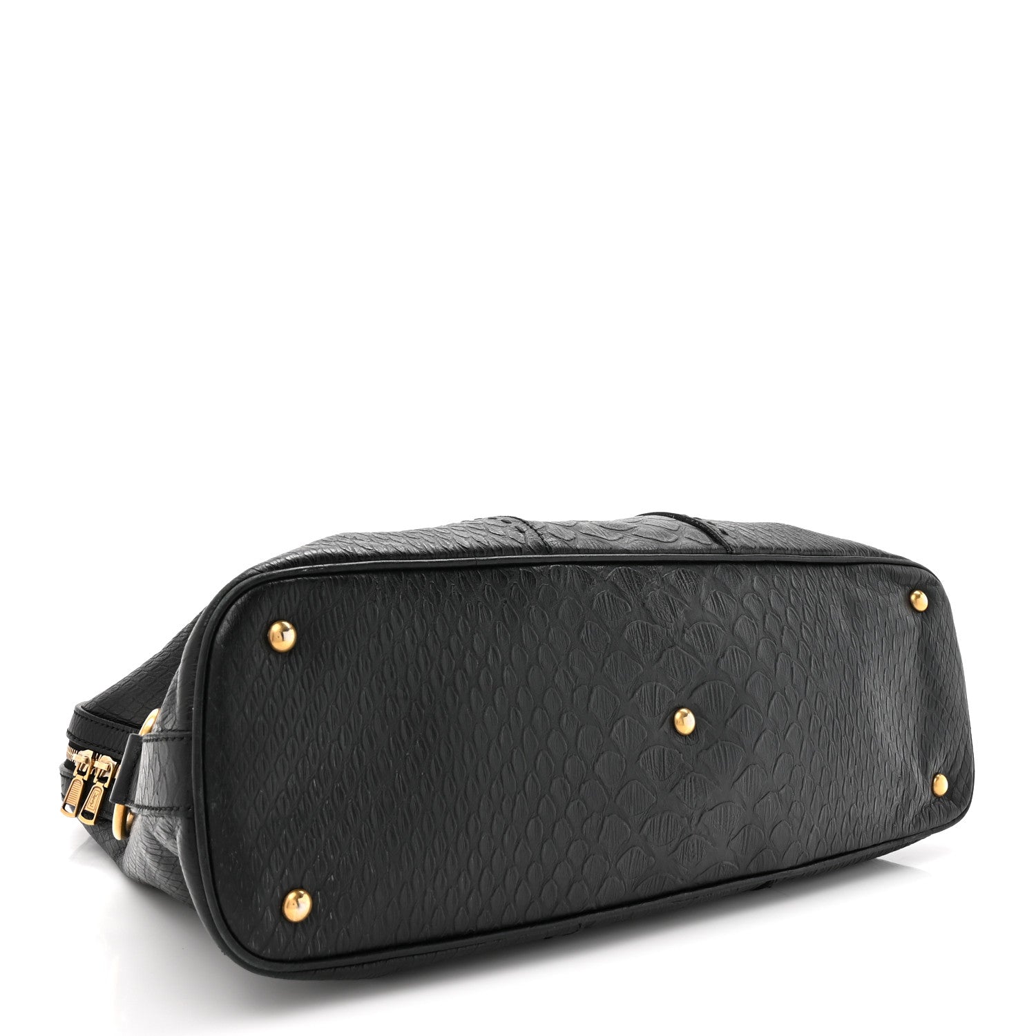 Saint Laurent Calfskin Snakeskin Embossed Oversized Muse Black 4 of 12