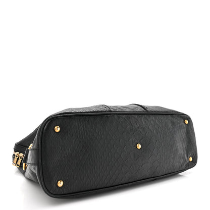 Saint Laurent Calfskin Snakeskin Embossed Oversized Muse Black 4 of 12