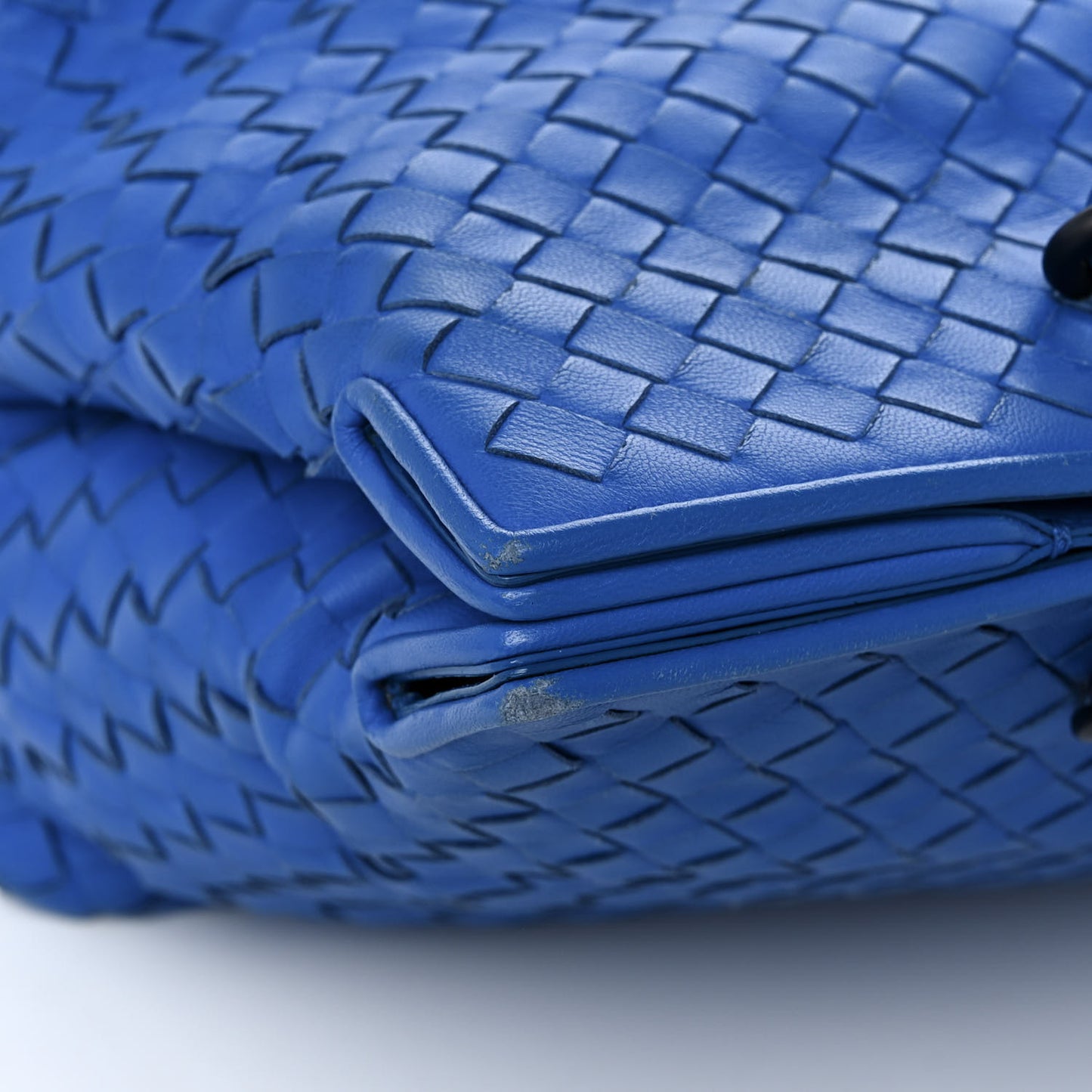 Nappa Intrecciato Small Accordion Tote Blue