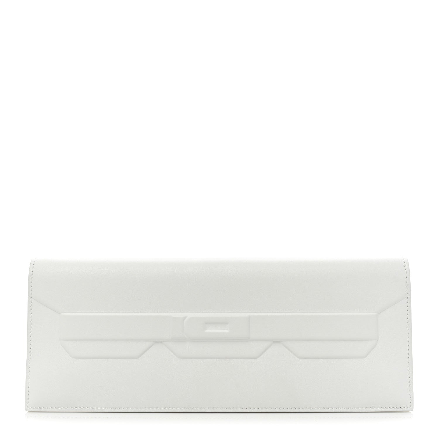 Hermes Swift Shadow Clutch 29 White 1 of 10