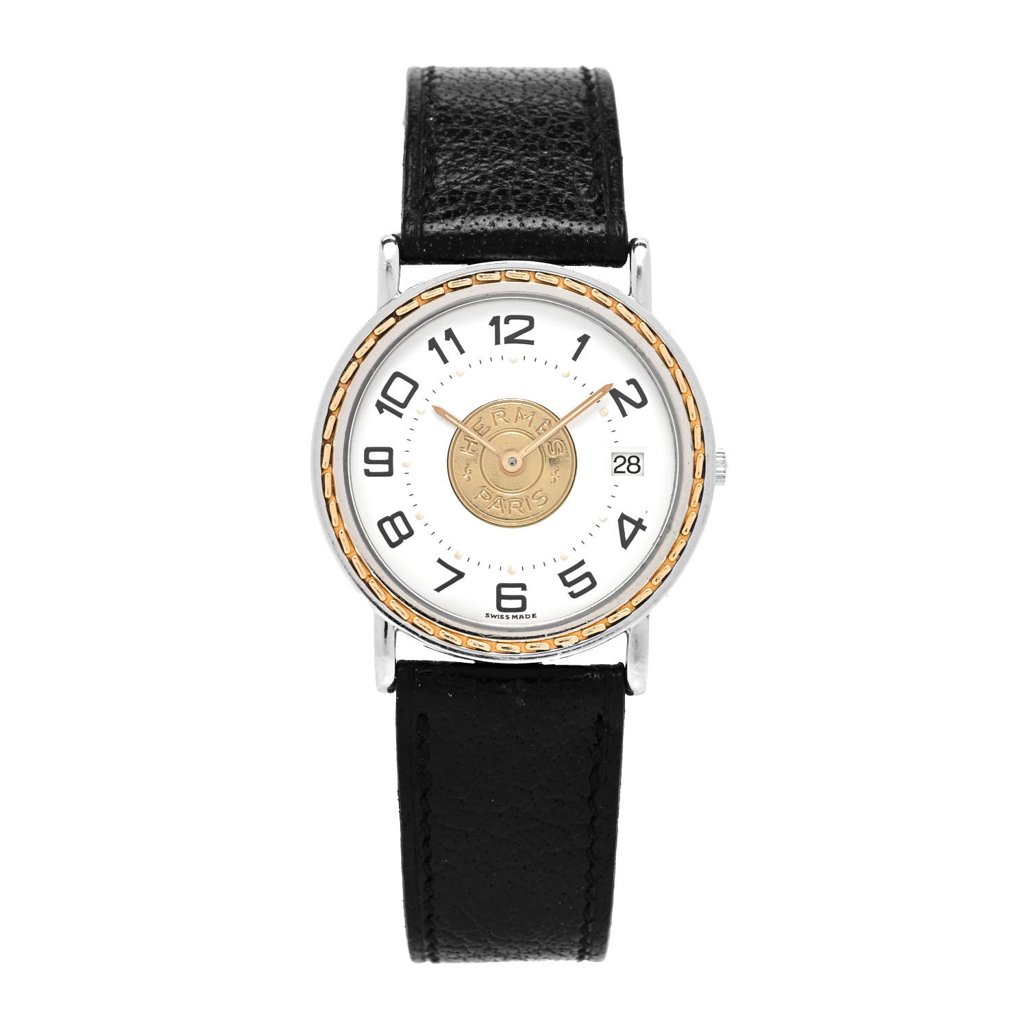 Hermes Stainless Steel Barenia 32mm Sellier Quartz Watch Noir 1 of 4