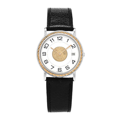 Hermes Stainless Steel Barenia 32mm Sellier Quartz Watch Noir 1 of 4