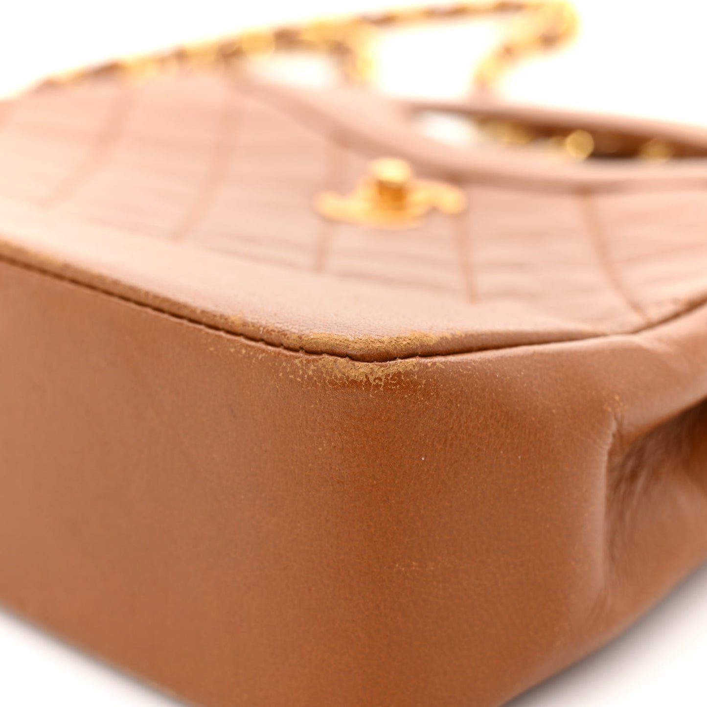 Lambskin Quilted Mini 31 Shopping Bag Brown