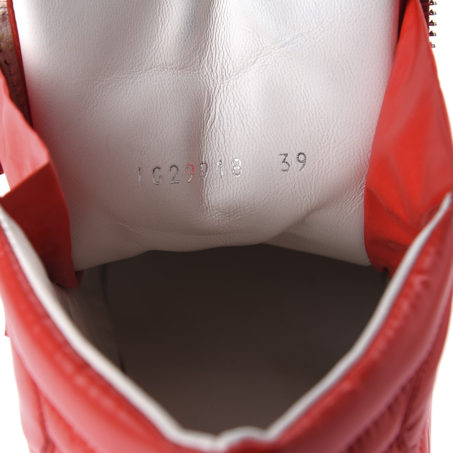 Chanel Calfskin Pearl High Top CC Sneakers 39 Red 9 of 10