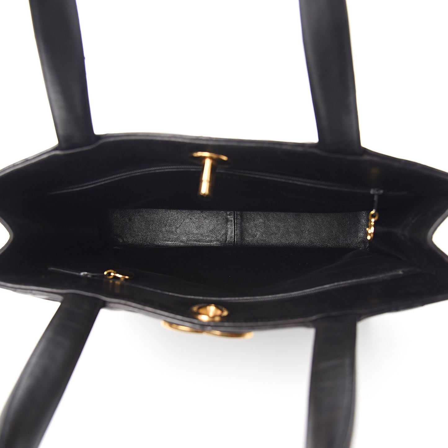 Lambskin Quilted CC Shoulder Bag Black