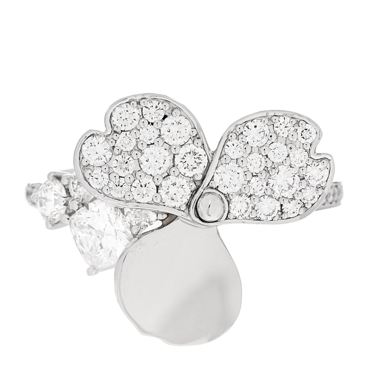 Platinum Diamond Paper Flowers Mixed Cluster Ring 47 4