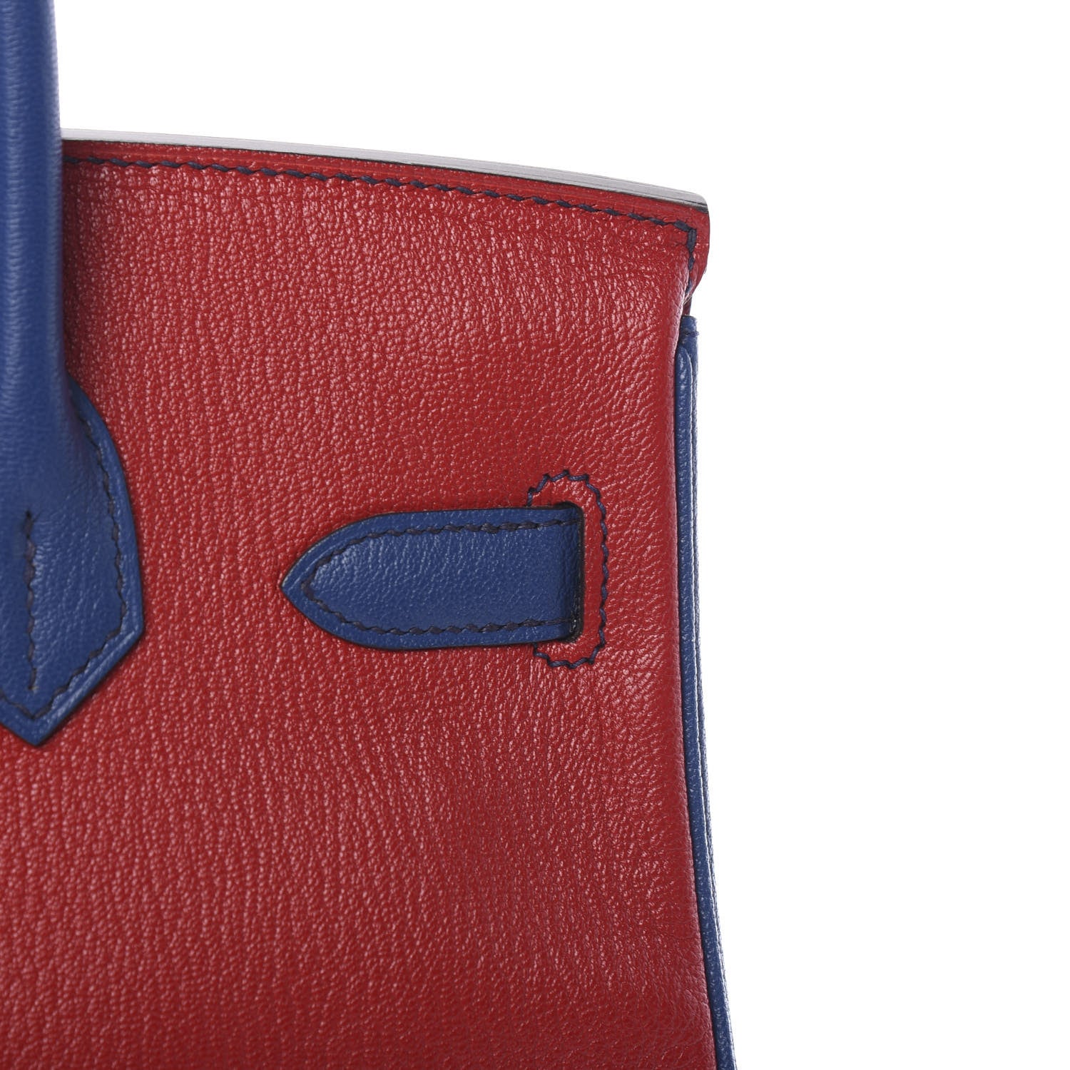 Hermes Chevre Mysore Horseshoe Birkin 30 Rouge Casaque Bleu Brighton 36 of 41