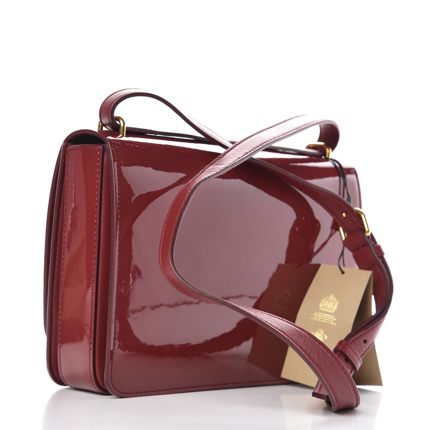 Burberry Patent Medium D-Ring Bag Crimson 3 of 8