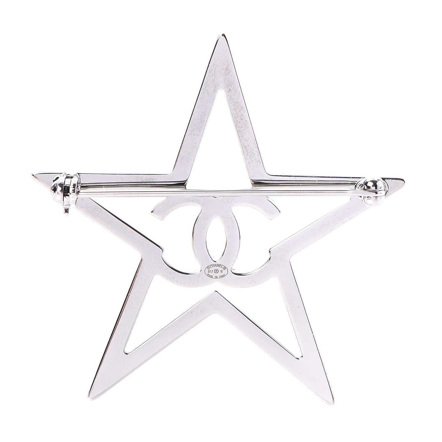 Chanel Ruthenium Crystal Star CC Brooch Blue 3 of 5