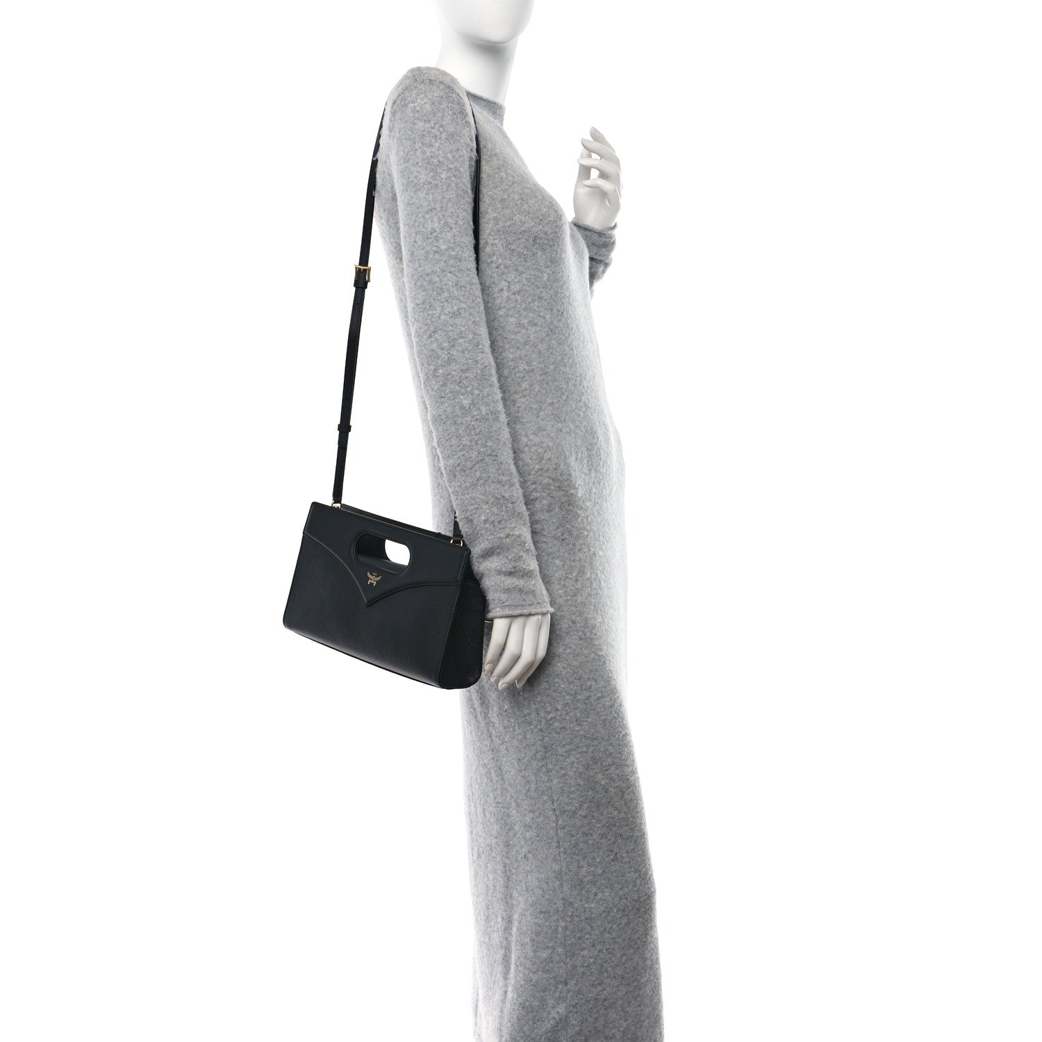 MCM Small Calfskin Diamond Tote Black Black 2 of 9