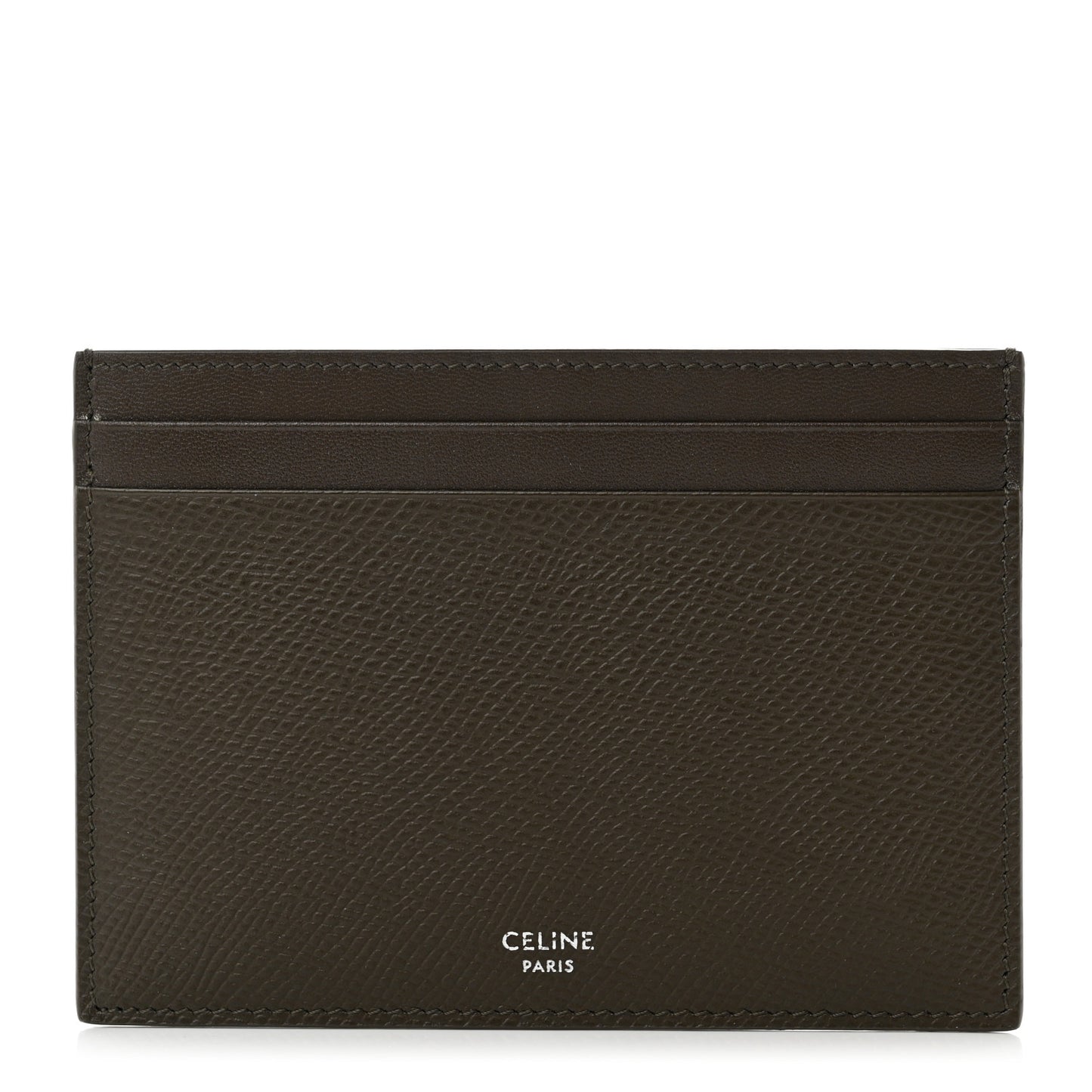Grained Calfskin Multifunction Card Holder Khaki