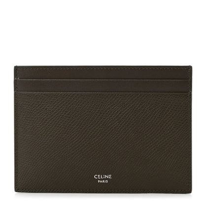 Celine Grained Calfskin Multifunction Card Holder Khaki 1 of 7