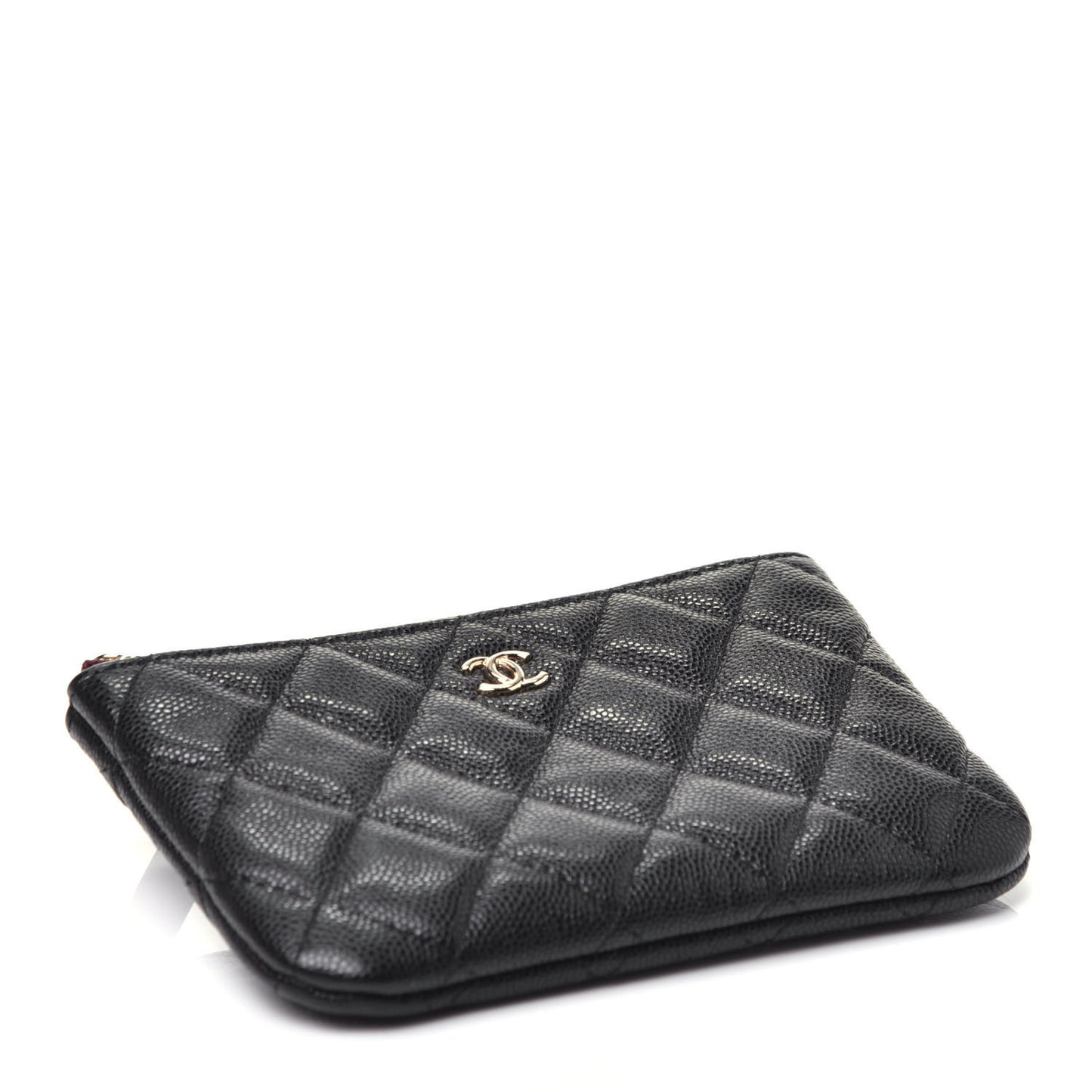 Caviar Quilted Small Cosmetic Case Black