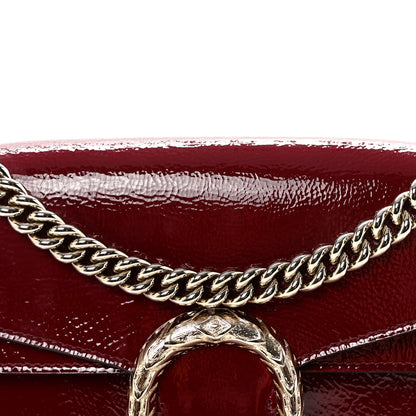 Gucci Crinkled Patent Small Dionysus Shoulder Bag Rosso Ancora Red 7 of 9