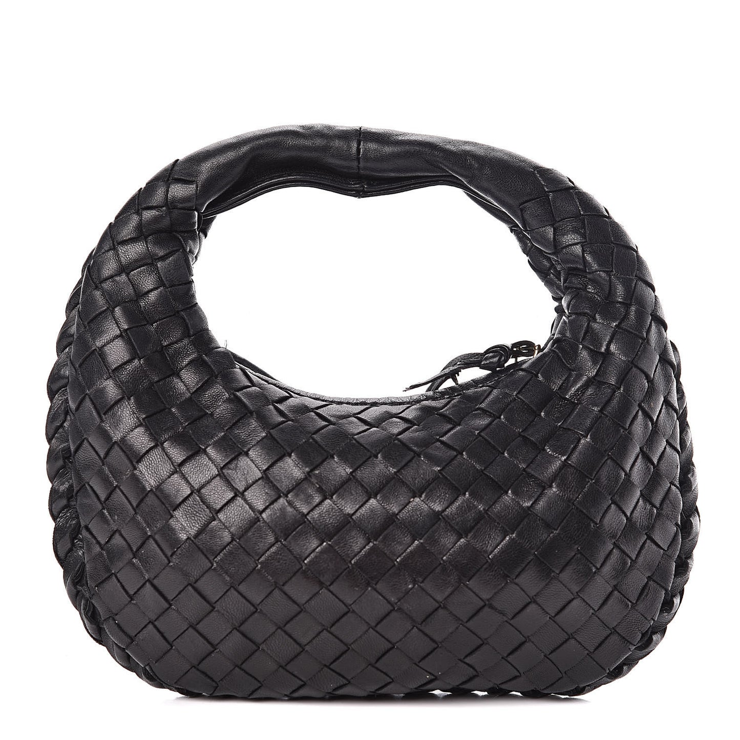 Nappa Intrecciato Mini Veneta Hobo Black