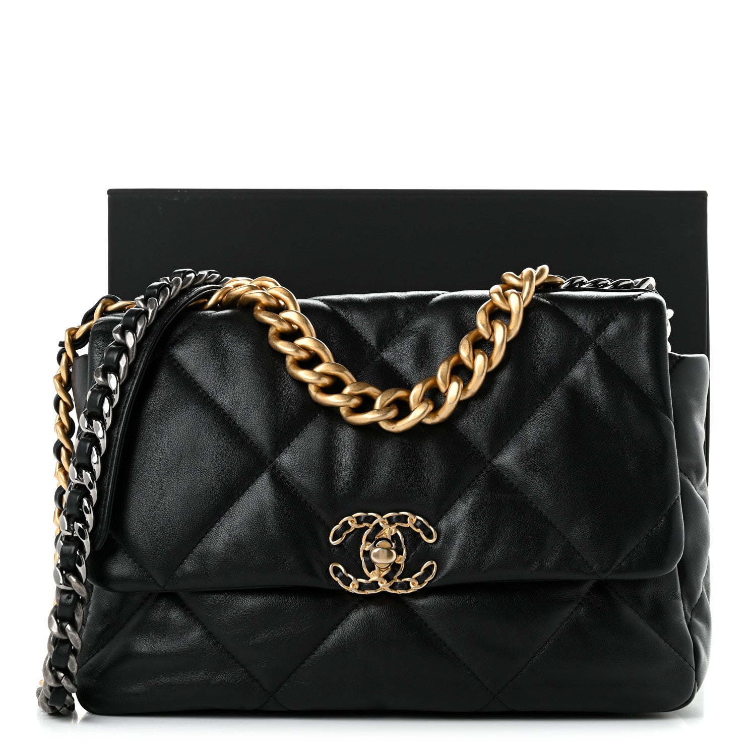 Chanel Lambskin Quilted Large Chanel 19 Flap Black 11 of 11