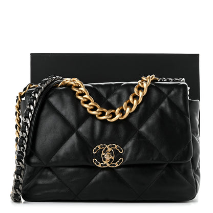 Chanel Lambskin Quilted Large Chanel 19 Flap Black 11 of 11