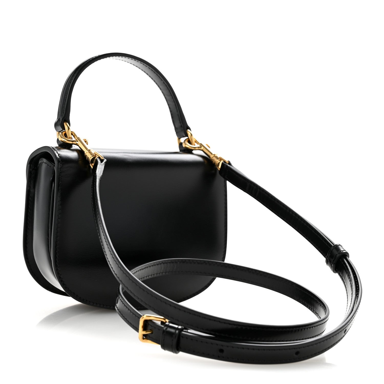 Celine Shiny Calfskin Triomphe Mini Besace Clea Black 3 of 14