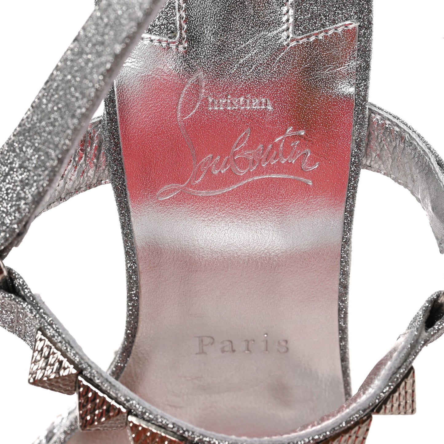 Glitter Nappa Mica Pyraclou 110 Wedge Sandals 39 Silver
