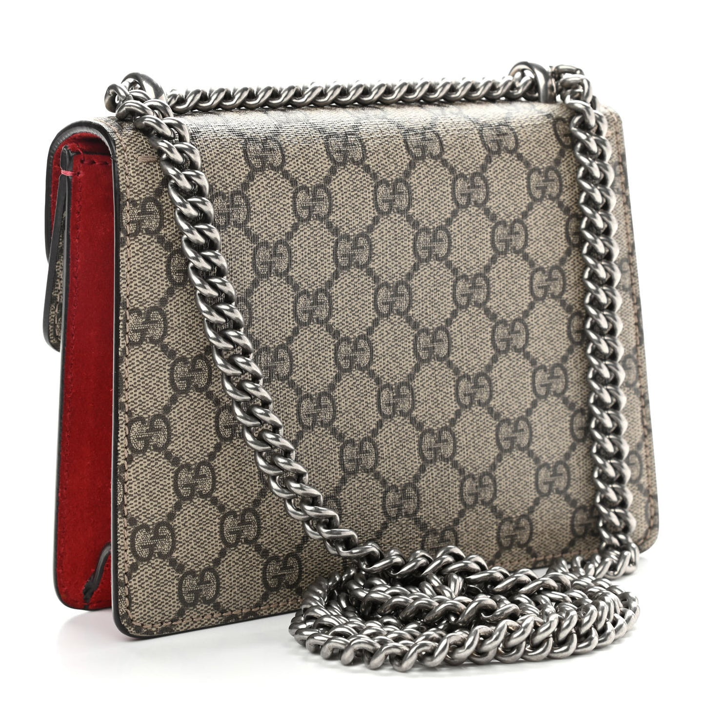 GG Supreme Monogram Mini Dionysus Shoulder Bag Hibiscus Red