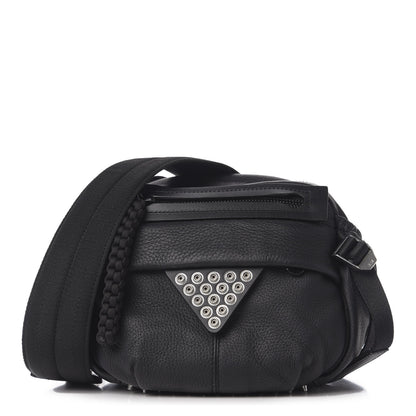 Alexander Wang Pebbled Deerskin Mesh Snap Embellished Convertible Shoulder Bag Black 1 of 9