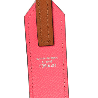 Hermes Epsom 30mm Tressage Au Galop Shoulder Strap Rose Azalee Senne Gold 3 of 6