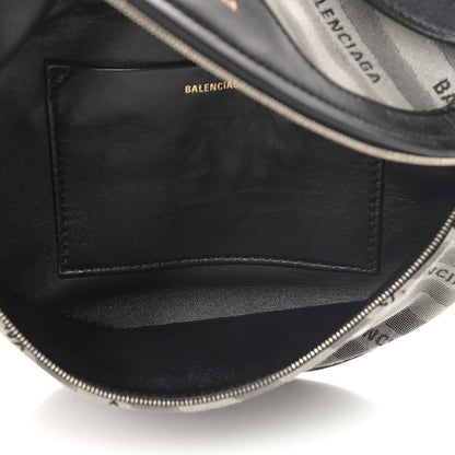 Balenciaga Canvas Jacquard Diagonal Allover Logo XS Souvenir Belt Bag Gris 4 of 4