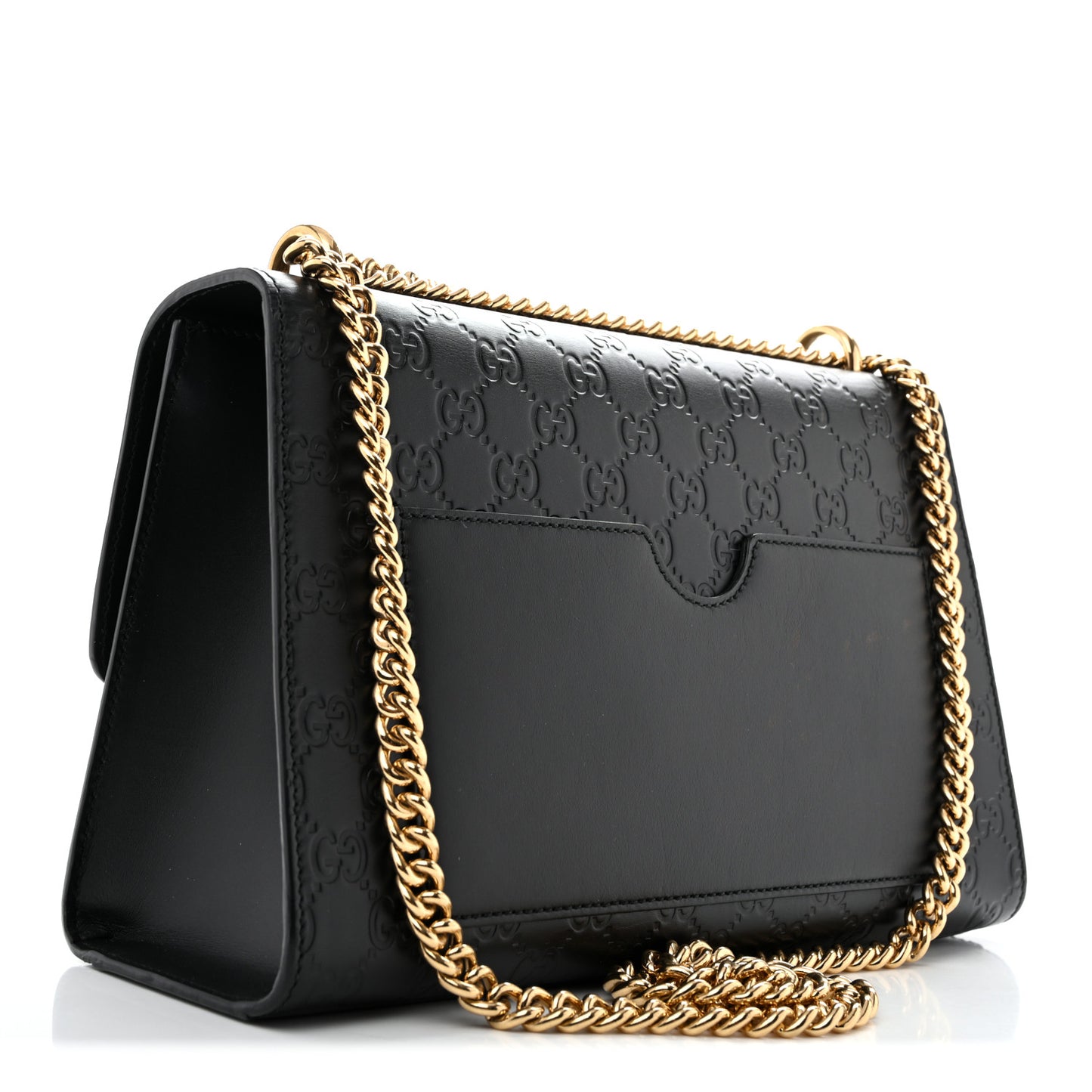 Guccissima Medium Padlock Shoulder Bag Black