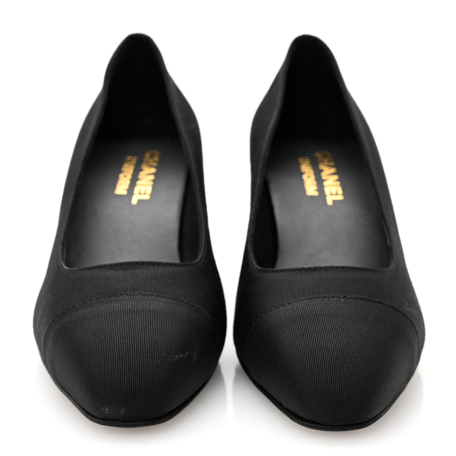 Chanel Grosgrain Cap Toe Uniform Pump 37 Black 2 of 11