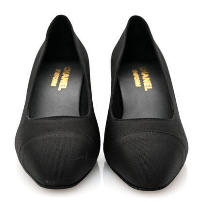 Chanel Grosgrain Cap Toe Uniform Pump 37 Black 2 of 11