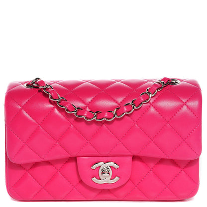 Chanel Lambskin Quilted Mini Rectangular Flap Dark Pink 1 of 9