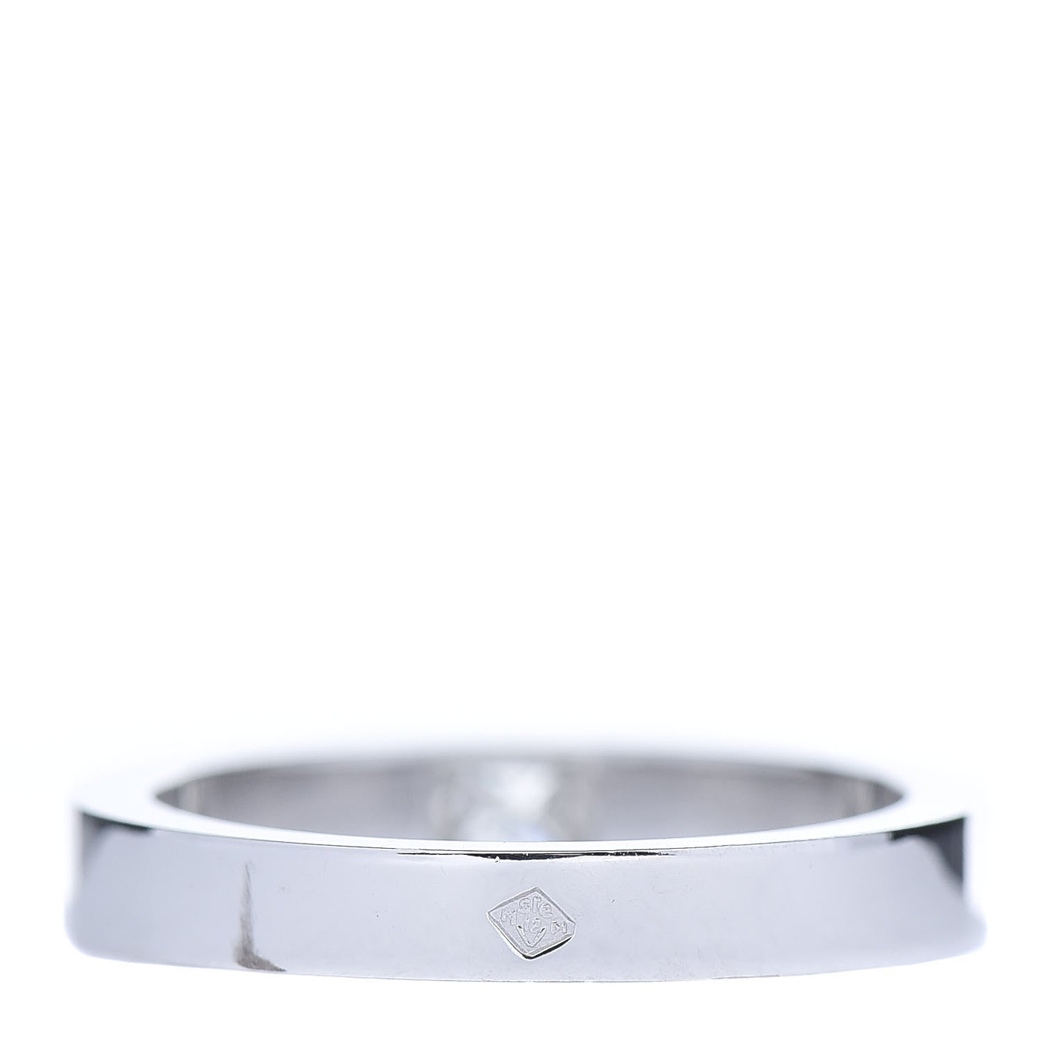 Cartier 18K White Gold Diamond .25ct Tank Solitaire Engagement Ring 50 5.25 3 of 5