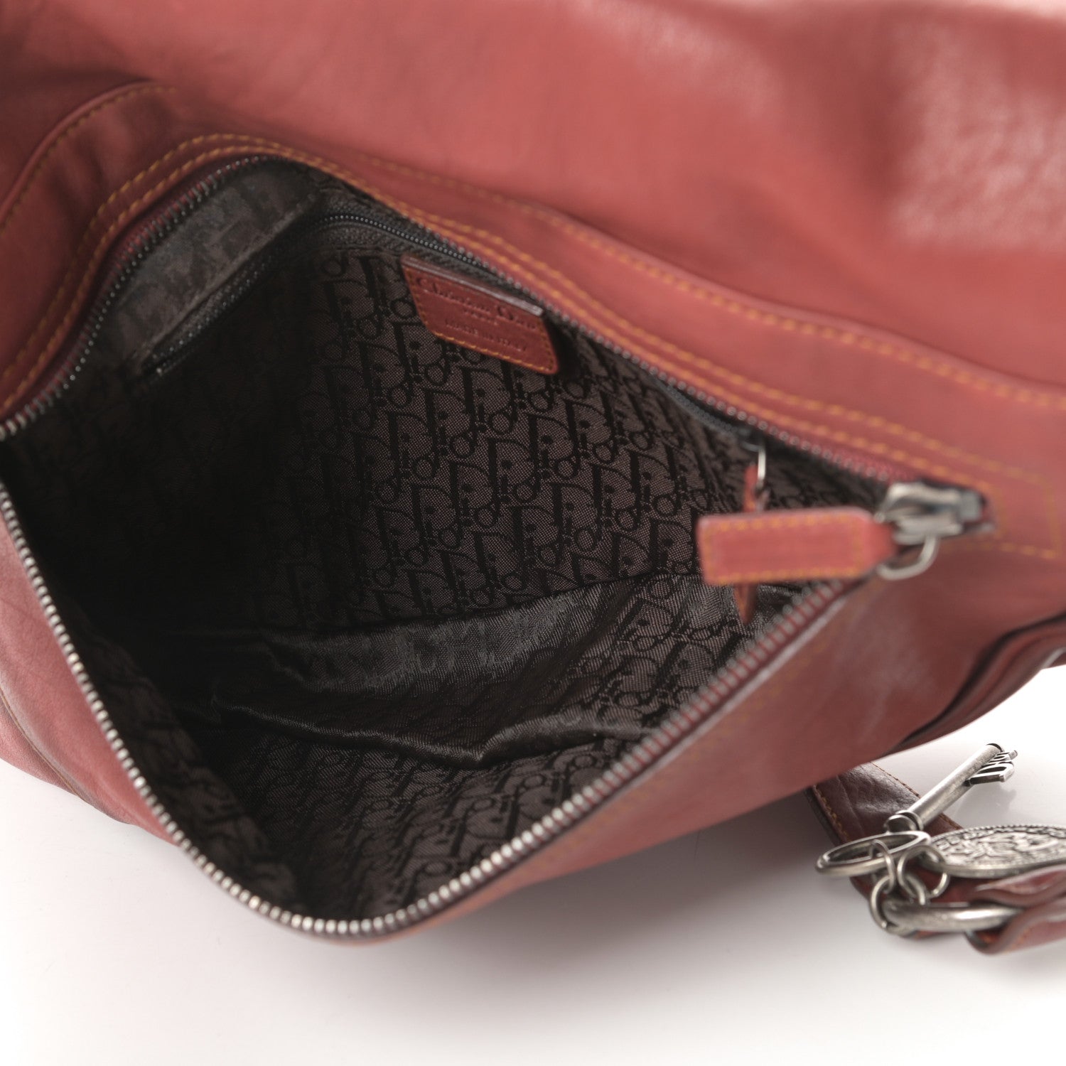 Christian Dior Calfskin Medium Gaucho Double Saddle Red 5 of 18