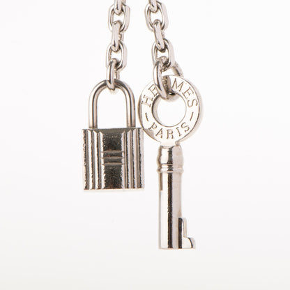 Hermes Sterling Silver Cadena Lock and Key Chain Bag Charm 3 of 5
