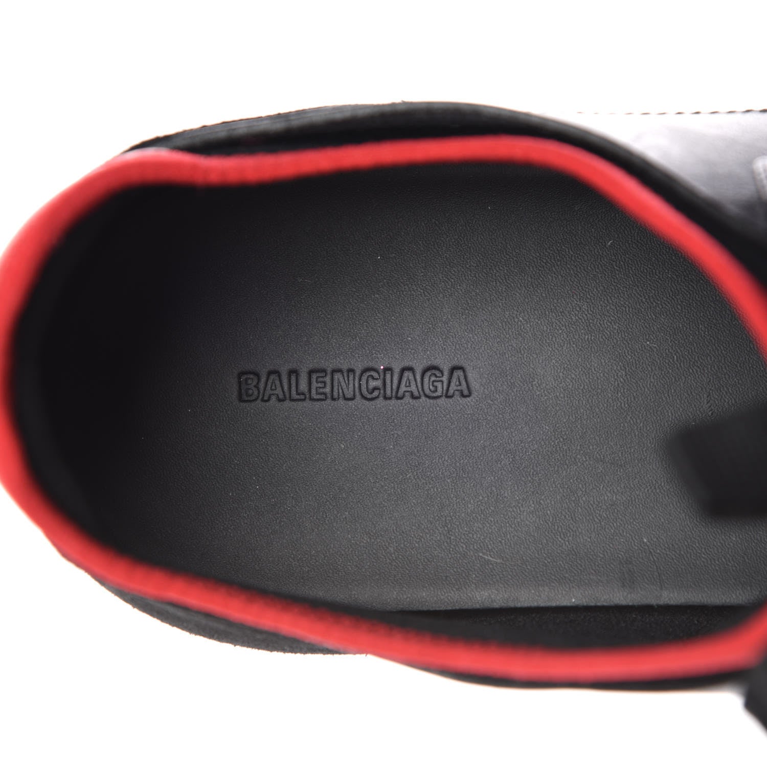Balenciaga Mesh Calfskin Neoprene Mens Race Runner Sneakers 46 Black Red 9 of 11