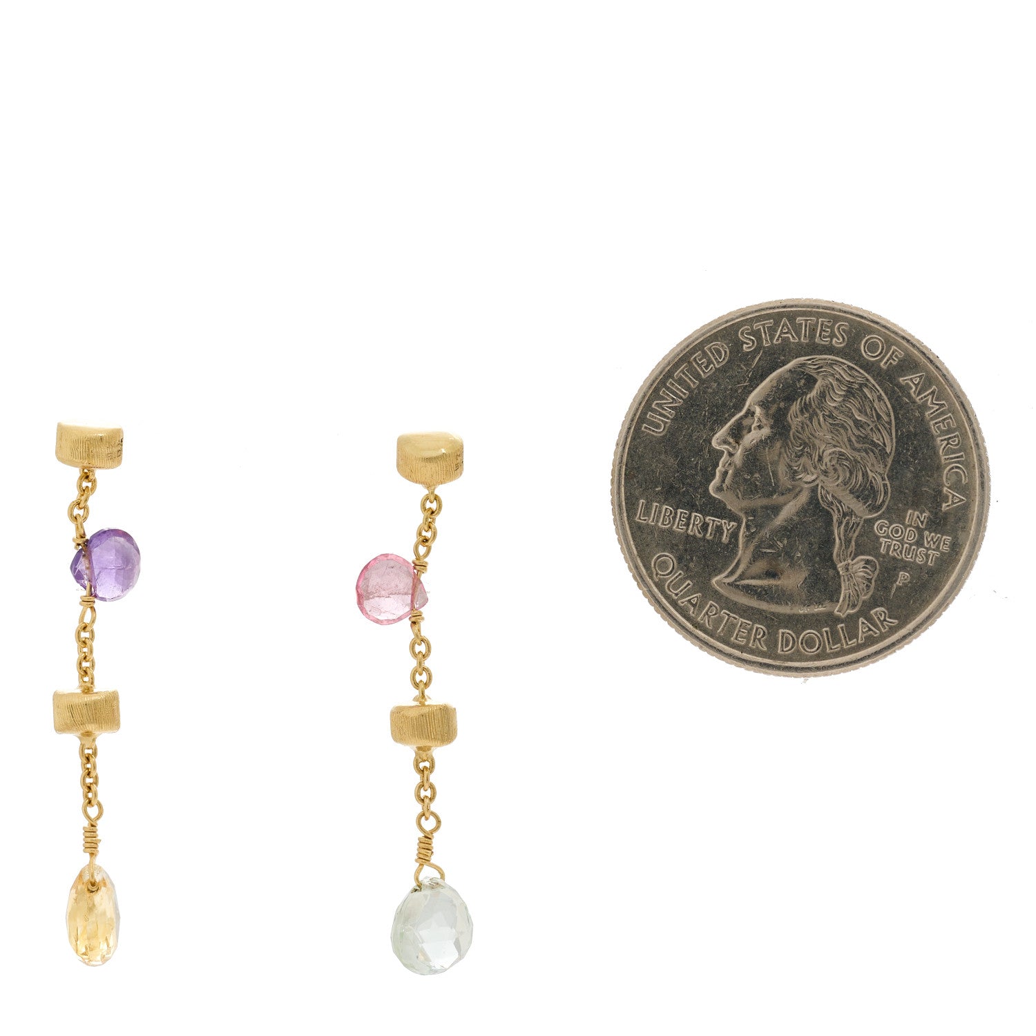 Marco Bicego 18K Yellow Gold Multi Gemstone Paradise Drop Earrings 2 of 5