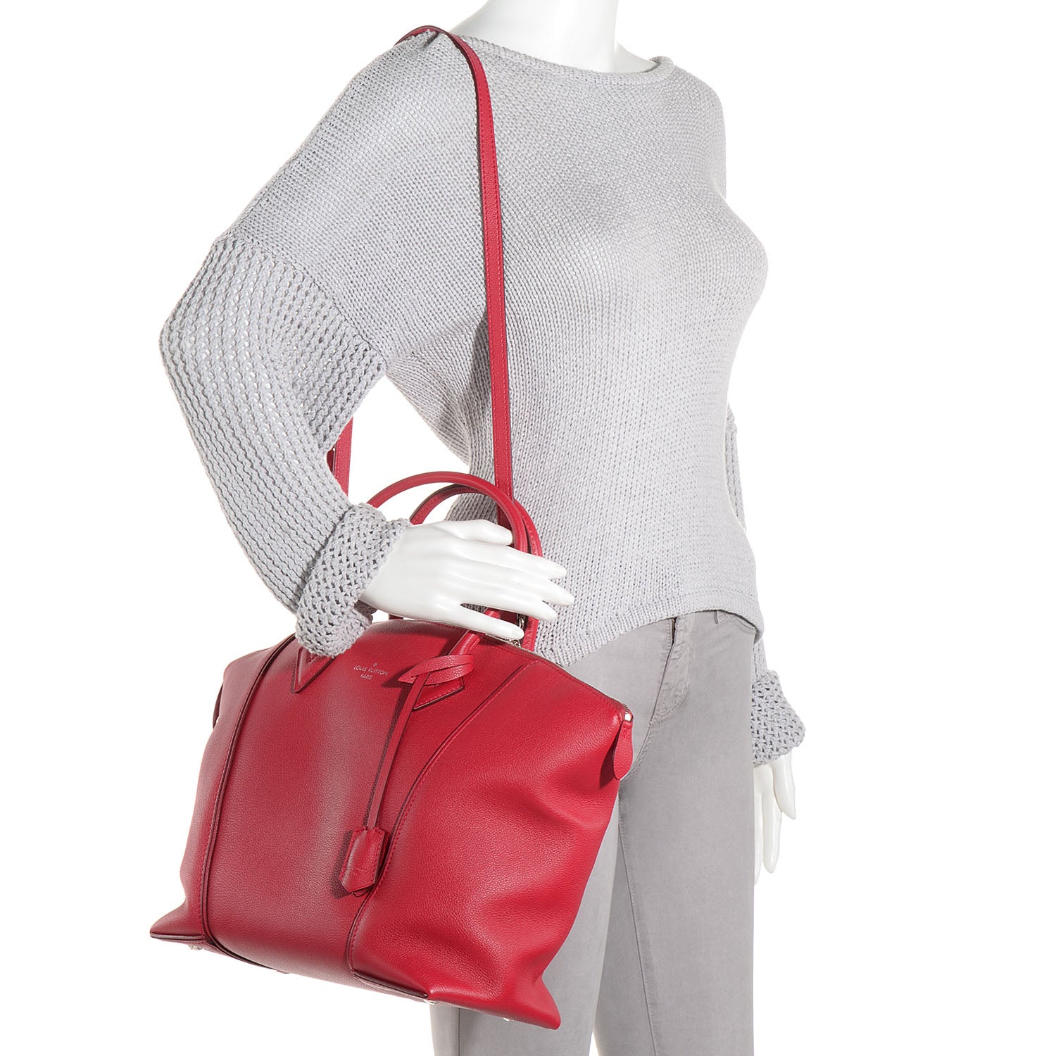 Louis Vuitton Veau Cachemire Soft Lockit MM Framboise 2 of 10