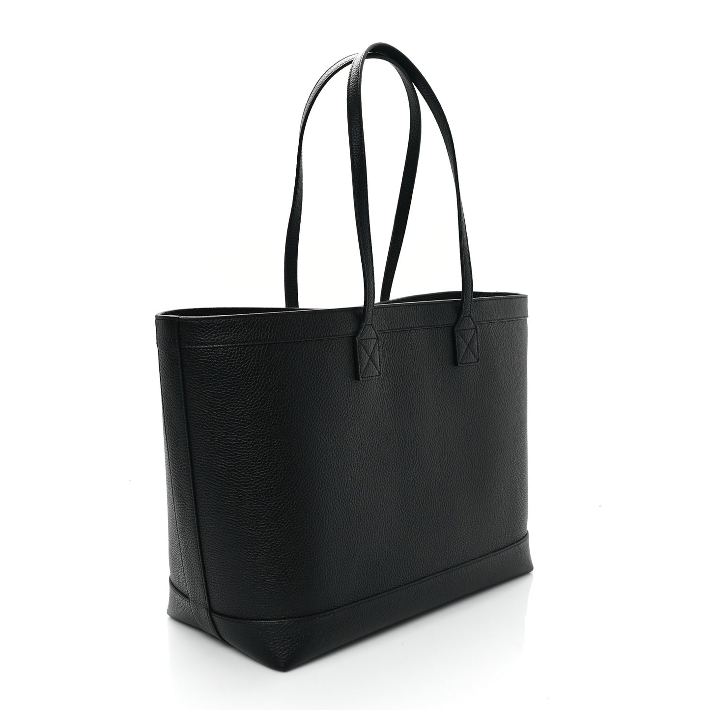 Grainy Calfskin Medium London Tote Bag Black