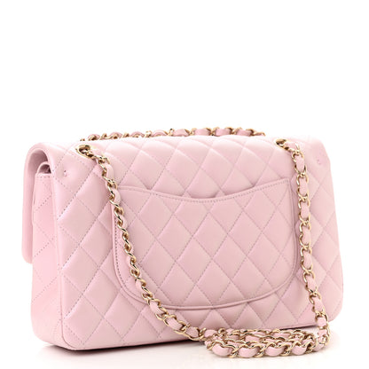 Chanel Iridescent Calfskin Quilted Medium Double Flap Light Pink 2 of 10