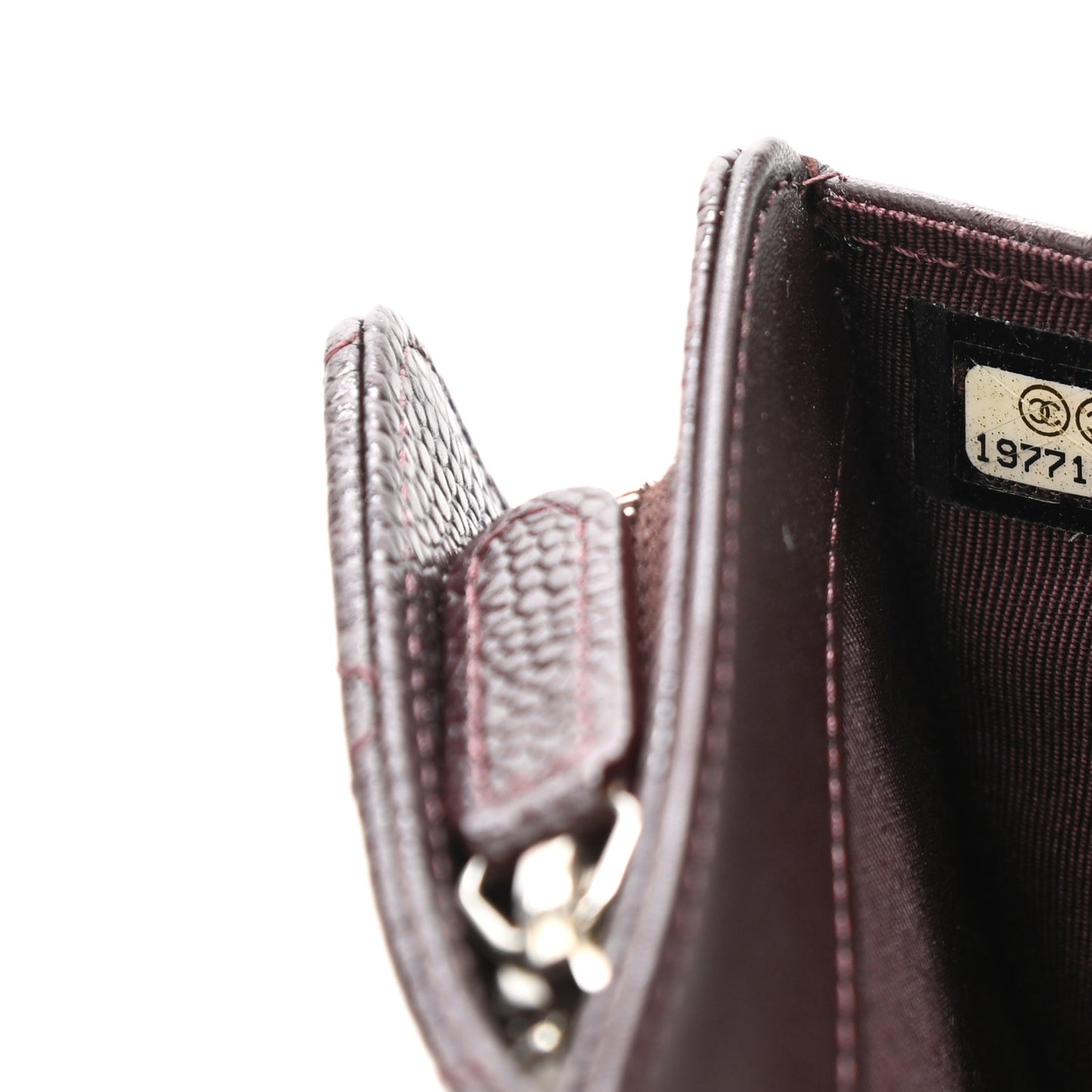 Caviar Quilted CC French Wallet Burgundy