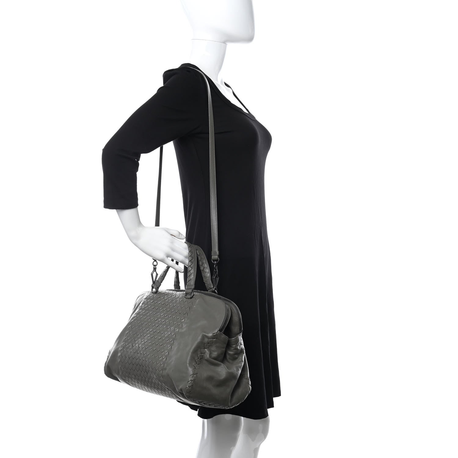 Bottega Veneta Calfskin Intrecciato Large Leggero Tote Kaki Fondente 2 of 14