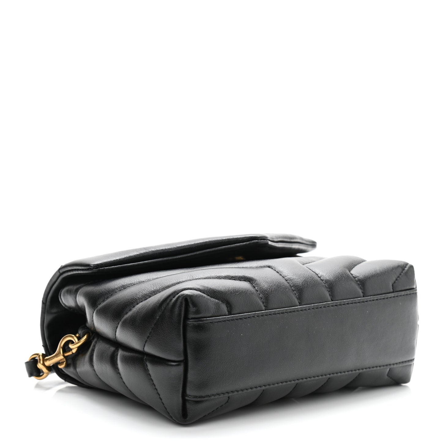 Calfskin Y Quilted Monogram Toy Loulou Crossbody Bag Black