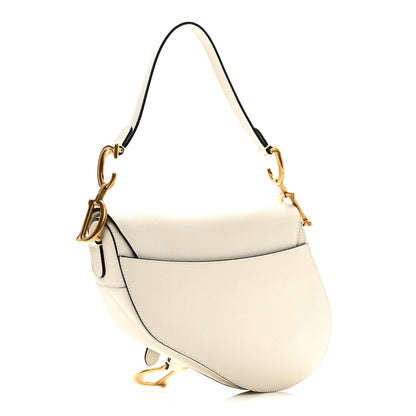 Christian Dior Grained Calfskin Saddle Bag White 3 of 11