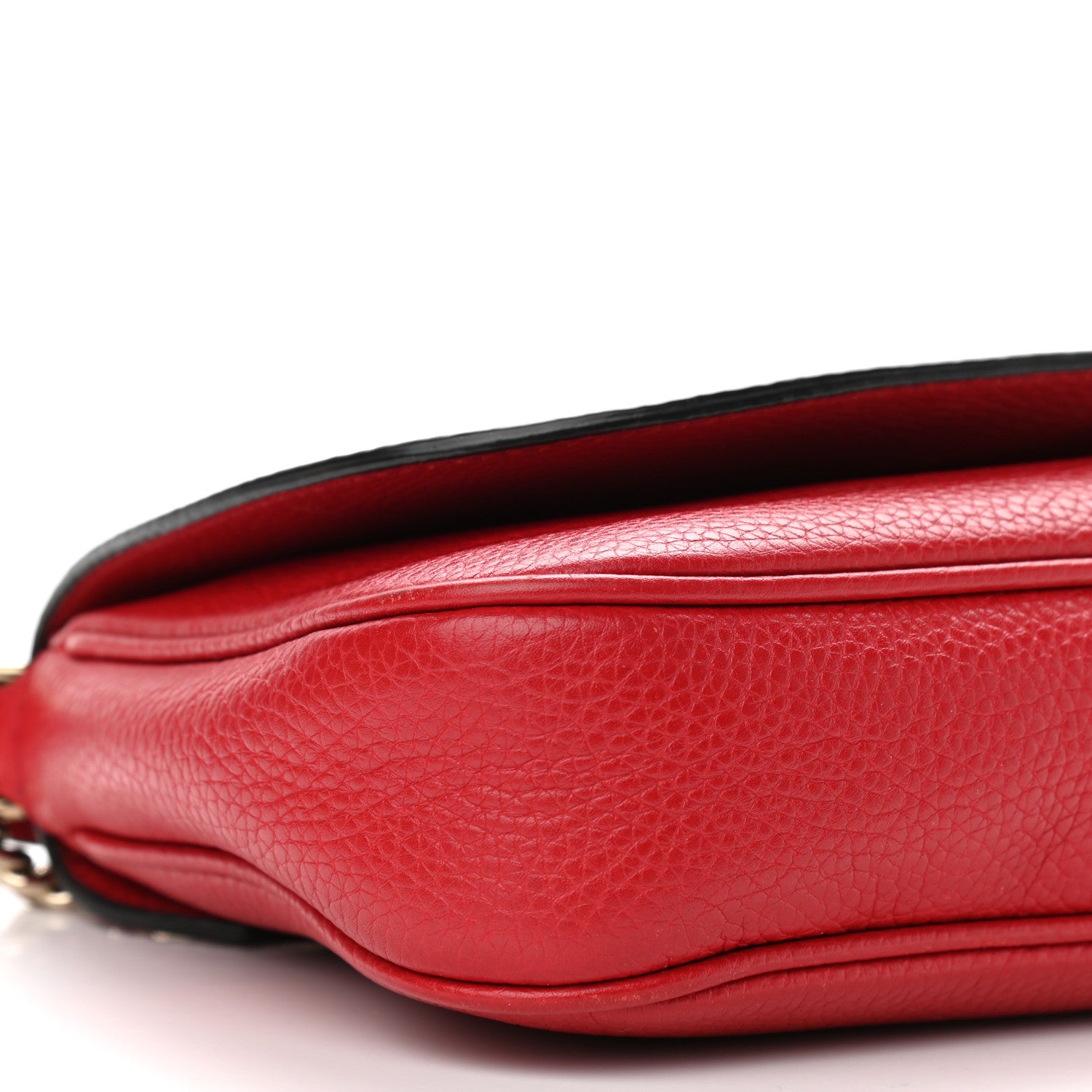Gucci Pebbled Calfskin Medium Soho Flap Crossbody Vibrant Red 8 of 11