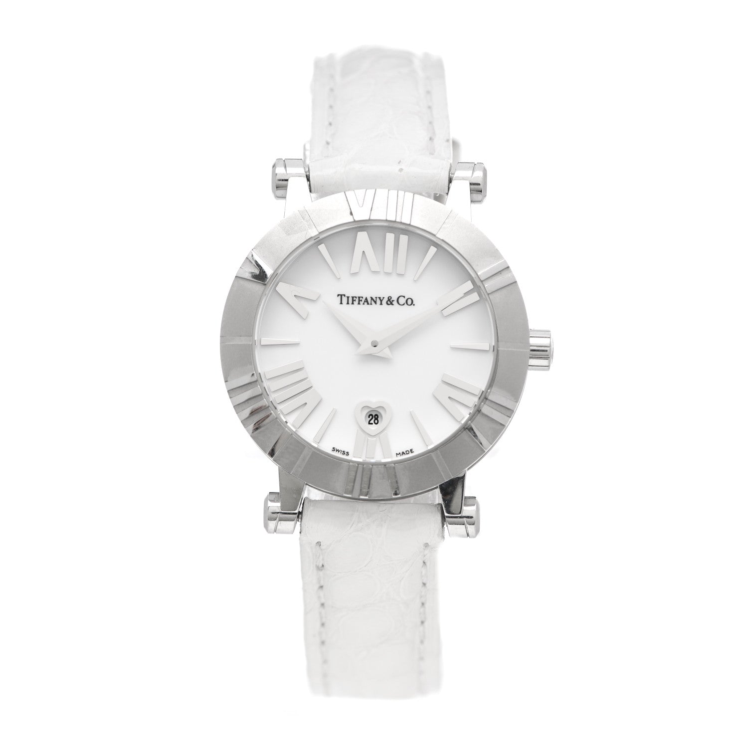 Tiffany Stainless Steel Alligator 30mm Atlas Quartz Watch 1 of 4