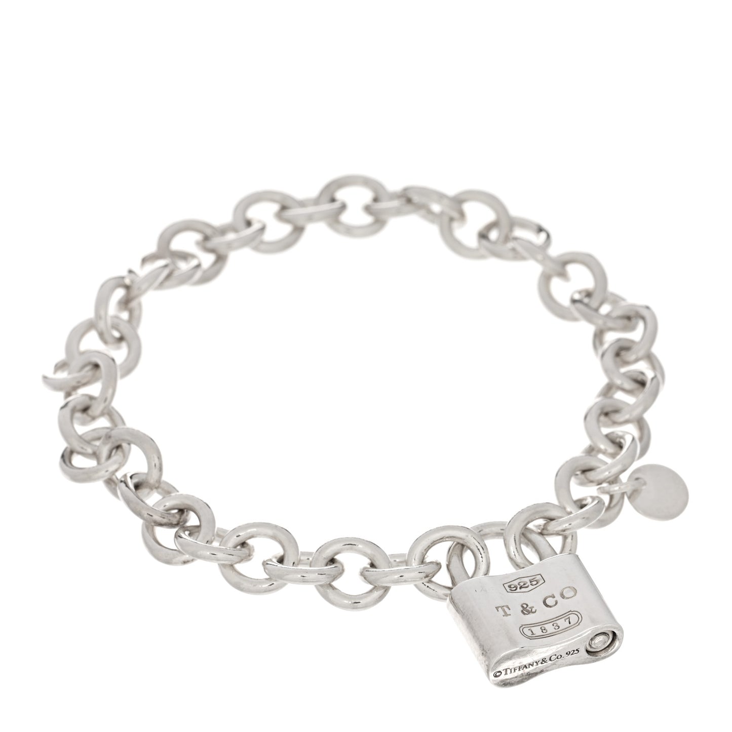 Sterling Silver 1837 Lock Charm Bracelet