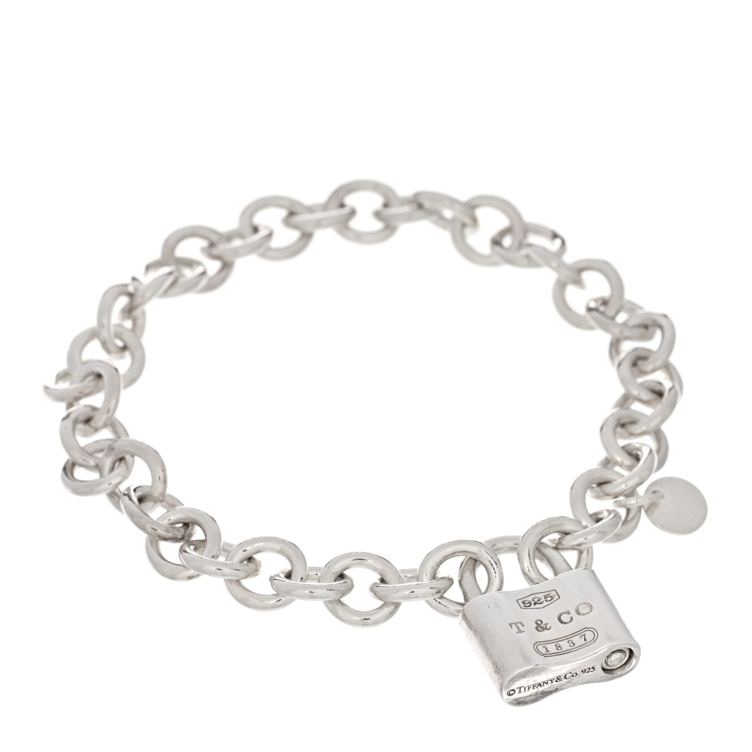 Tiffany Sterling Silver 1837 Lock Charm Bracelet 1 of 3