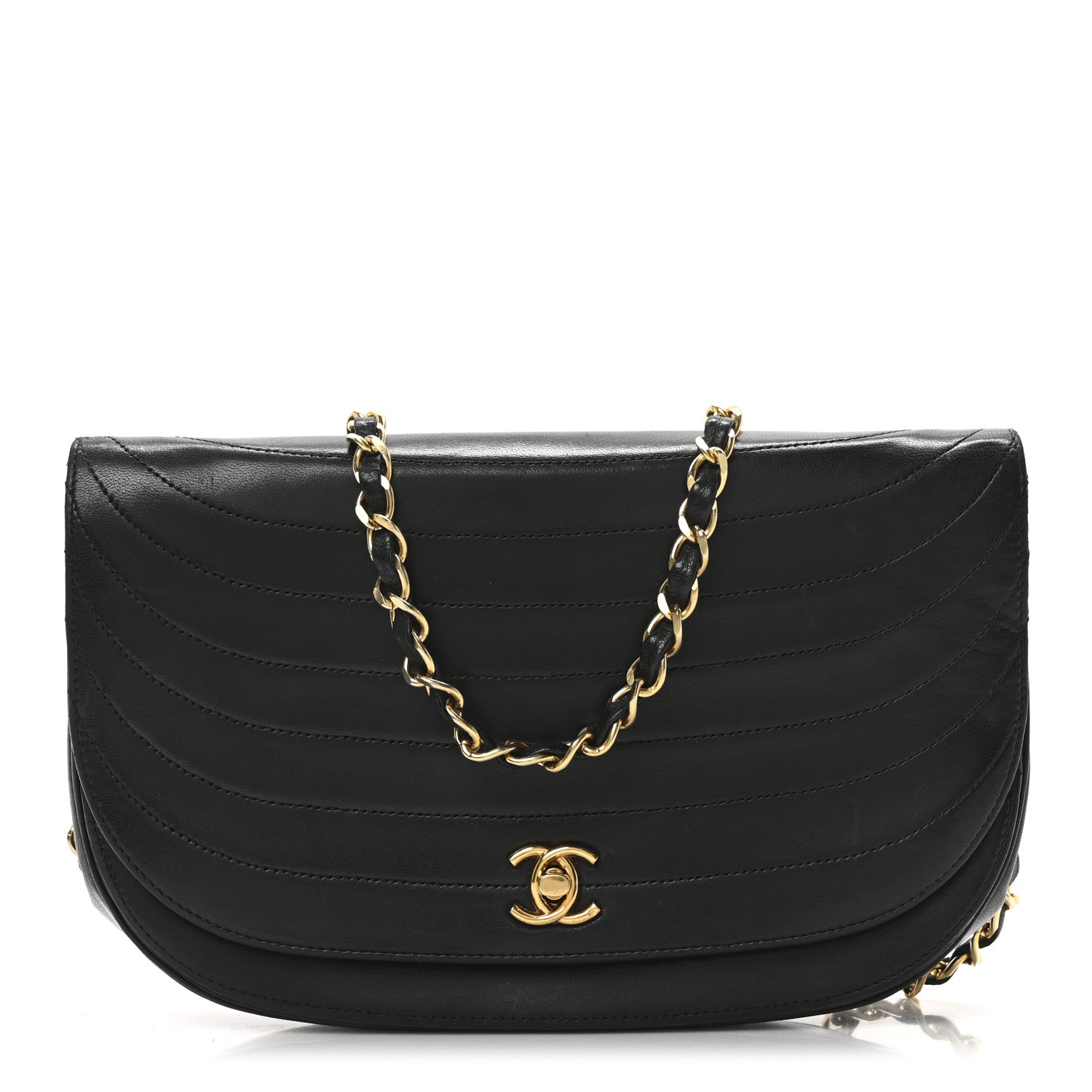 Chanel Lambskin Horizontal Quilted Small Single Flap Black 1 of 10
