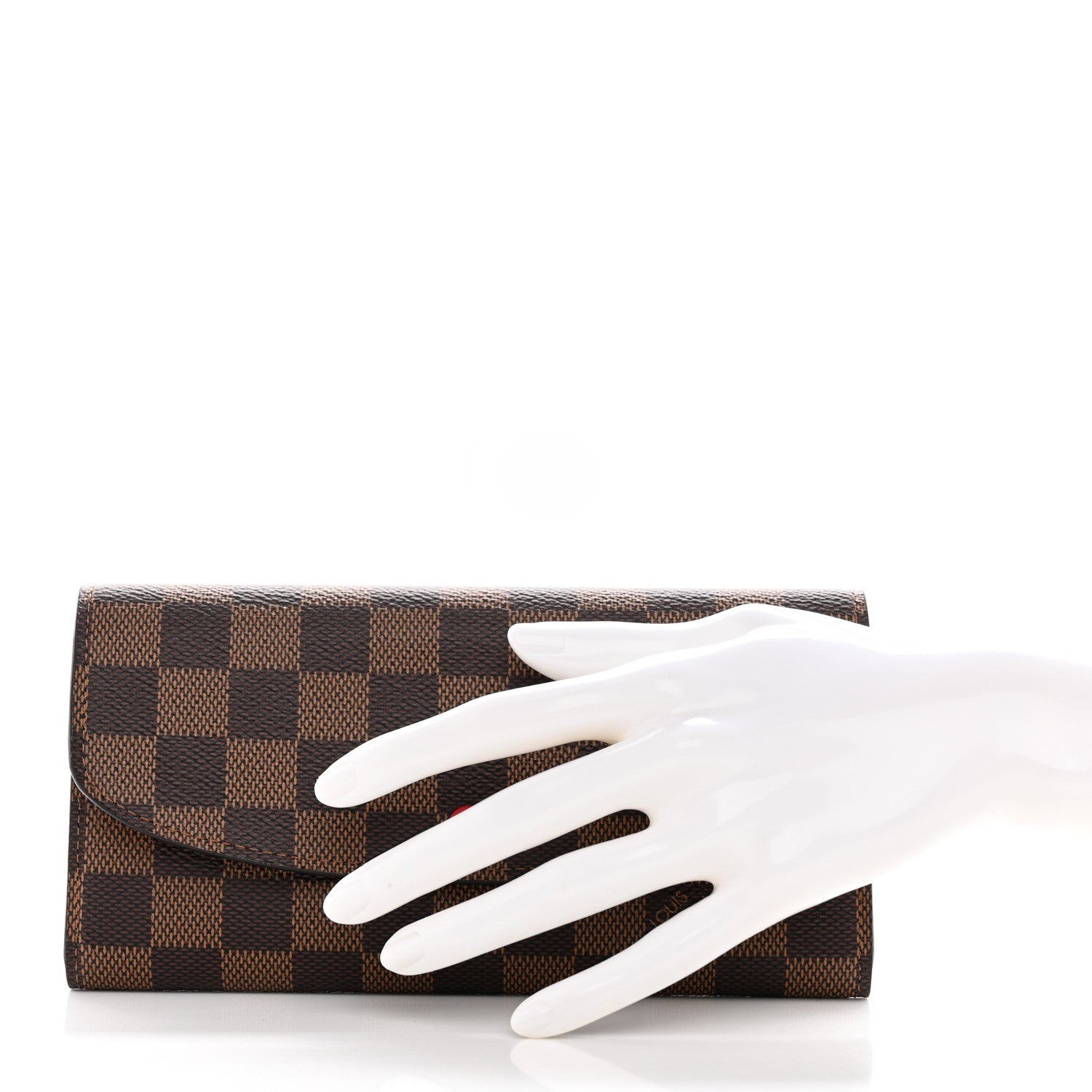 Louis Vuitton Damier Ebene Emilie Wallet Red 2 of 8